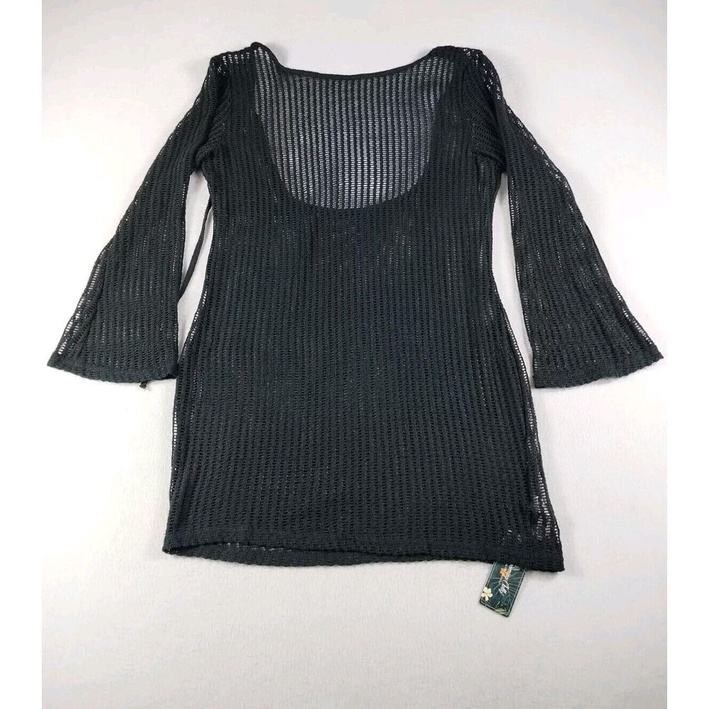 Blooming Jelly‎ Women's Swimsuit Cover Up Medium Black Crochet Knit Vacation